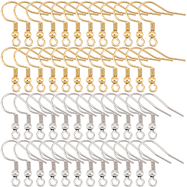 300 шт. 2 стиль 304 крючки для серег из нержавеющей стали, провод уха, с горизонтальной петлей