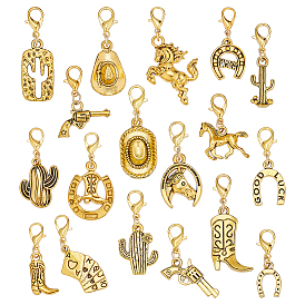 54шт 18 стиль сплав подвесные украшения, Сплав с застежками когтя омара, разнообразные