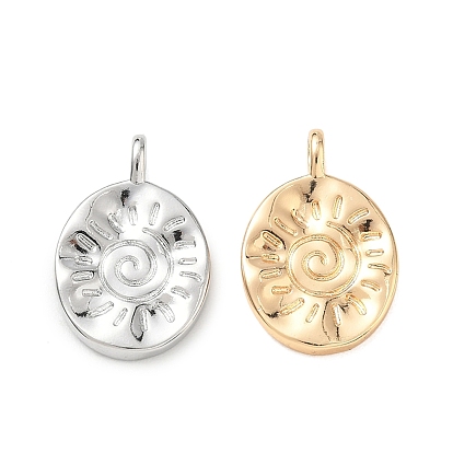 Латунные подвески, овал с солнечными подвесками