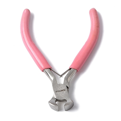 (Defective Closeout Sale: Yellowing) 45# Carbon Steel Jewelry Pliers, End Cutting Pliers with Plastic
