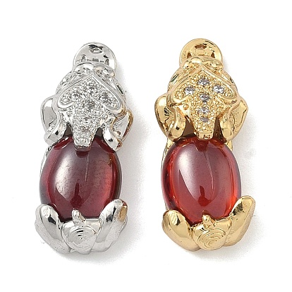 Кабошоны из кубических цирконий с латунным паве, Pi Xiu, cmолой, без кадмия и без свинца, долговечный, стойки покрытие