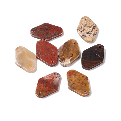 Natural Morocco Agate Pendants, Rhombus