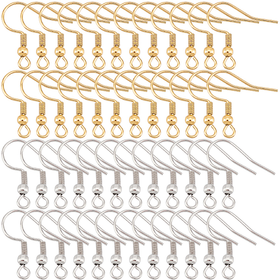 300 шт. 2 стиль 304 крючки для серег из нержавеющей стали, провод уха, с горизонтальной петлей