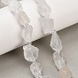Natural Quartz Crystal Beads Strands, Rock Crystal, Raw Rough, Nuggets, with Seed Beads