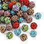 Бусины со стразами, полимерная глина , pave disco бусины, класс А, половине просверлил, круглые, С. 9 (1.5 мм), 1.6 мм, отверстие : 6 мм