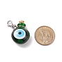 Handmade Lampwork Evil Eye Perfume Bottle Pendant Decorations, Lobster Clasp Charms, with Plastic Transfer Pipettes