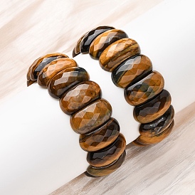 Овальные бусины из натурального тигрового глаза, эластичные браслеты унисекс