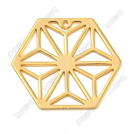 Pendentifs en acier inoxydable, hexagone avec breloques en nid d'abeille