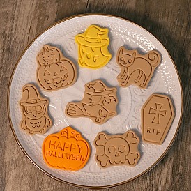 Halloween Plastic Cookie Candy Food Cutters Molds, for DIY, Kitchen, Baking, Kids Birthday Party Supplies Favors