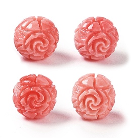 Synthetic Shell Dyed Carved Beads, Flower