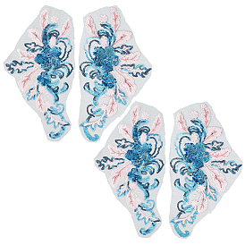 Полиэстеровая вышивка кружево швейные украшения, железо на заплатах, аксессуары для одежды diy, цветок