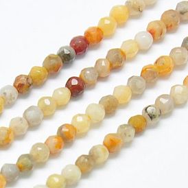 Natural Crazy Lace Agate Beads Strands, Dyed, Faceted, Round, Colorful, 2mm, Hole: 0.5mm