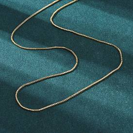 Brass Venetian Chain, Box Chain Necklaces, with Lobster Claw Clasps and Slider Beads, Long-Lasting Plated