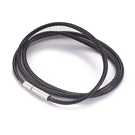Waxed Cord Necklace Making, with Stainless Steel Clasps