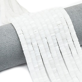 Бусины из натурального белого нефрита, матовые, дисковые бусы, Heishi бусы