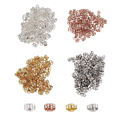 304 Stainless Steel Ear Nuts, Butterfly Earring Backs for Post Earrings, with Bead Container