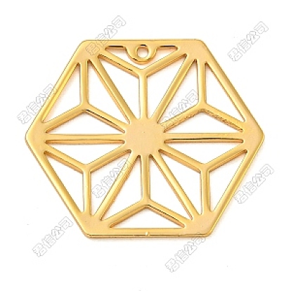 Pendentifs en acier inoxydable, hexagone avec breloques en nid d'abeille