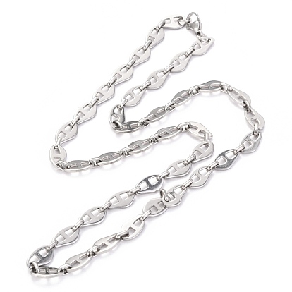 304 Stainless Steel Link Chain Necklaces, with Lobster Claw Clasps