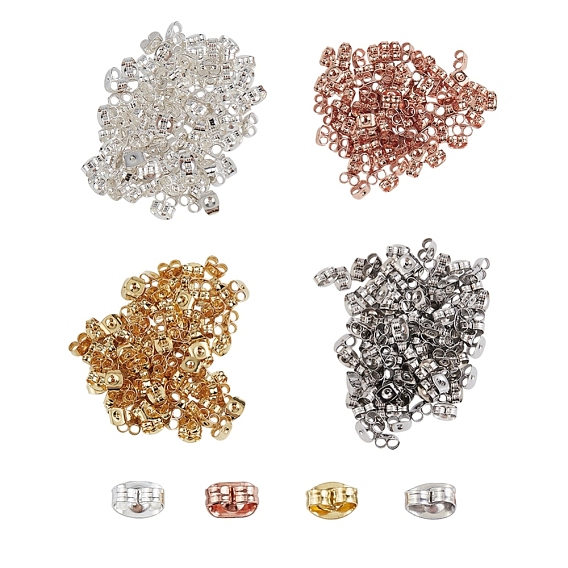 304 Stainless Steel Ear Nuts, Butterfly Earring Backs for Post Earrings, with Bead Container