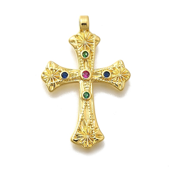 Латунные микро проложить кубического циркония подвески, без свинца и без кадмия, реальный 18 k позолоченный