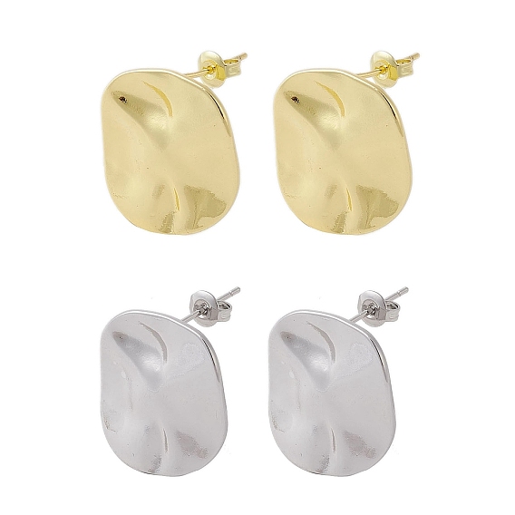 Латунь серьги, Twist овальные