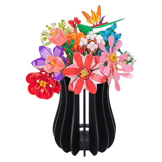 Деревянные пазлы, фигурки-вазы для цветов, для украшения рабочего стола домашнего офиса