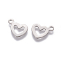 304 Stainless Steel Open Heart Charms, Hollow