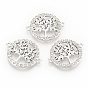 Alloy Rhinestone Links Connectors, Ring with Tree