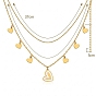 304 Stainless Steel Heart Pendant Double Layer Necklaces for Women