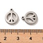 304 Stainless Steel Charms, Peace Sign Charms