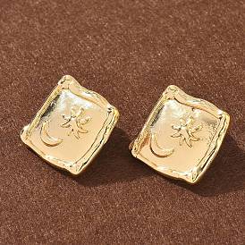 304 из нержавеющей стали серьги, луна с солнцем