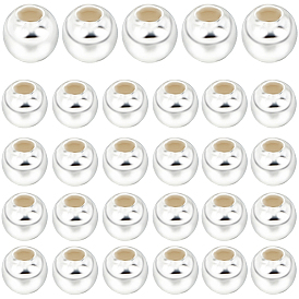 200 шт. 925 бусины из стерлингового серебра, бесшовные круглые бусины