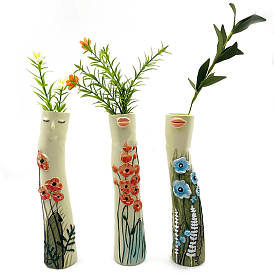Resin Vases, Home Decorations, Column with Flower