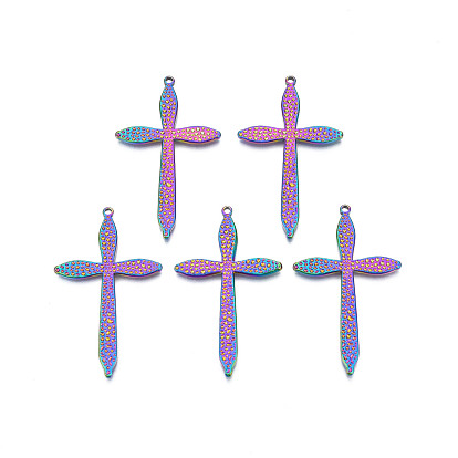 Ion Plating(IP) 304 Stainless Steel Big Pendants, Cross