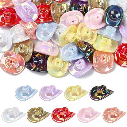 36шт. 9 цвета непрозрачные акриловые бусины с УФ-покрытием, радужный, цилиндр