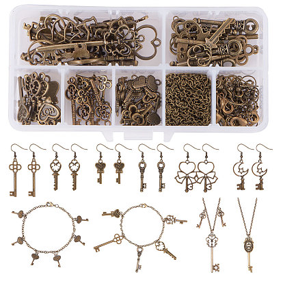 DIY Pendant Making, with Tibetan Style Alloy Pendants, Brass Earring Hooks, Lead Free & Cadmium Free, Brass Lobster Claw Clasps and Iron Cable Chains