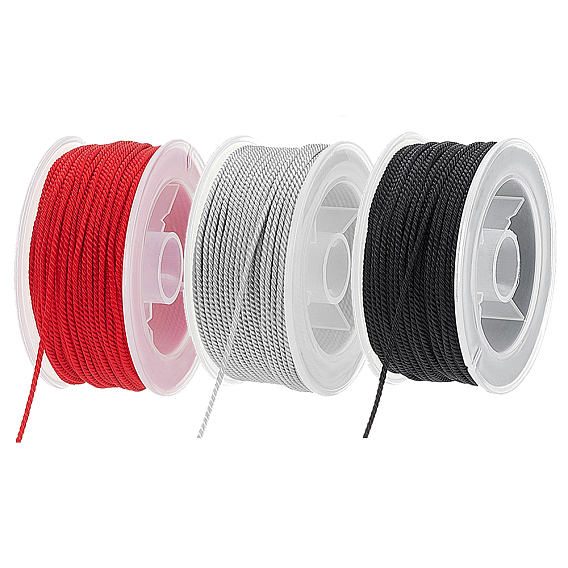 3 рулоны 3 цветной нейлоновый шнур милан, витой круглый шнур, для diy craft