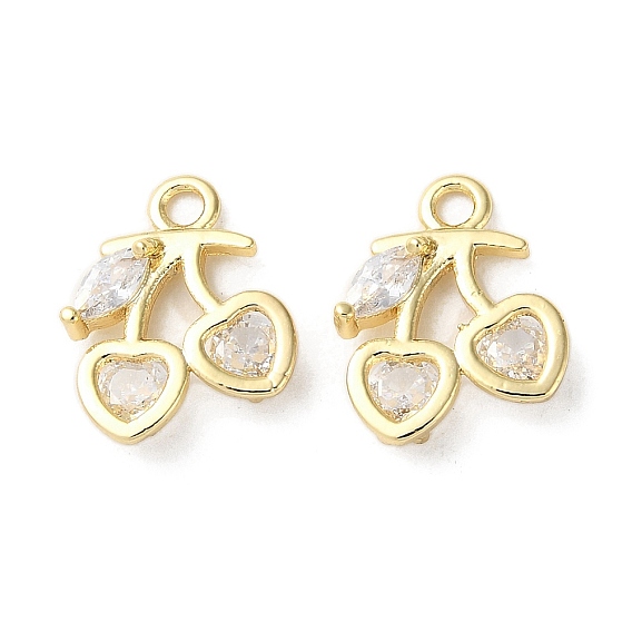 Латунные микро проложить кубического циркония прелести, черри прелести