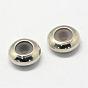 Alloy Beads, with Rubber Inside, Slider Beads, Rondelle