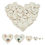 200Pcs 6 Styles Unfinished Wood Cutouts, Craft Supplies, Heart