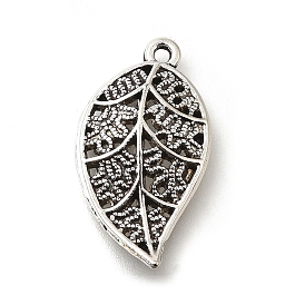 Tibetan Style Alloy Pendants, Cadmium Free & Lead Free, Leaf