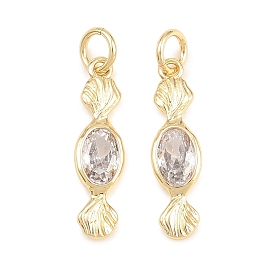 Латунные микропаве прозрачные подвески с фианитом, без кадмия и без свинца, долговечный, стойки покрытие, конфеты прелести