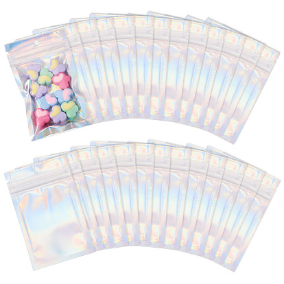 60шт. прямоугольные пластиковые пакеты с застежкой-молнией и блестками, закрывающиеся сумки