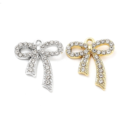 Подвески из сплава и страза, УФ-покрытием, бантом