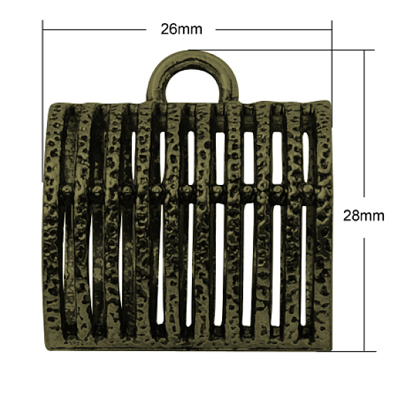 Поделки шарф кулон сплава вешалка ссылки, крупные бусины под залог, без свинца и без кадмия, колонка, 28x26x22 мм, Отверстие : 5 мм & 20 мм