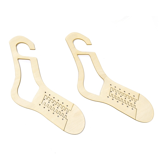 Неокрашенная деревянная форма для вязания носков, с полым рисунком