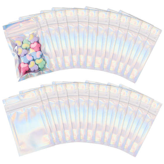 60шт. прямоугольные пластиковые пакеты с застежкой-молнией и блестками, закрывающиеся сумки