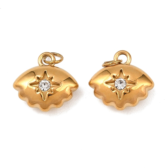 304 подвески из нержавеющей стали, Очарование глаз, со стразами, ионное покрытие (ip), с целью перехода в кольце