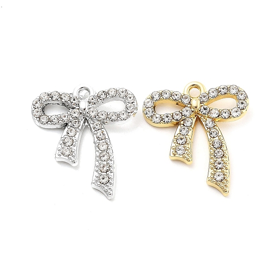 Подвески из сплава и страза, УФ-покрытием, бантом