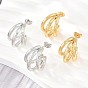 304 Stainless Steel Stud Earrings for Women, Half Hoop Earrings, with 316 Surgical Stainless Steel Pins, PVD Vacuum Plating